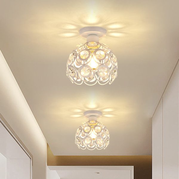 Contemporary Nordic Dome Circle Combination Iron Aluminum Frame 1-Light Semi-Flush Mount Ceiling Light For Living Room - Image 3