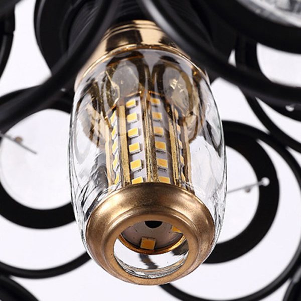 Contemporary Nordic Dome Circle Combination Iron Aluminum Frame 1-Light Semi-Flush Mount Ceiling Light For Living Room - Image 5
