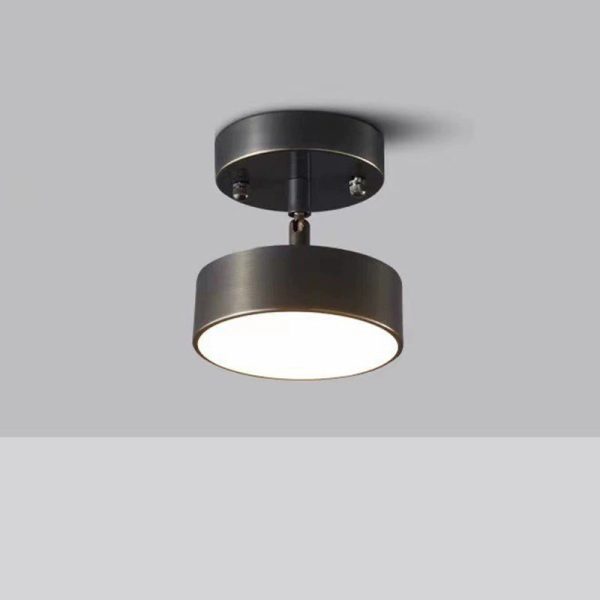 Modern Luxury Adjustable Angle Round Copper Acrylic LED Semi-Flush Mount Ceiling Light For Living Room - Image 11
