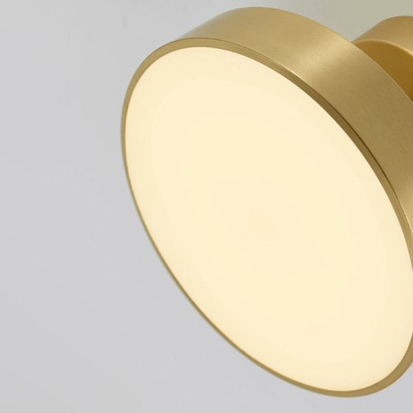 Modern Luxury Adjustable Angle Round Copper Acrylic LED Semi-Flush Mount Ceiling Light For Living Room - Image 7