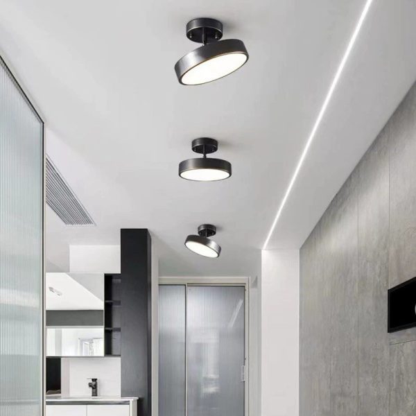 Modern Luxury Adjustable Angle Round Copper Acrylic LED Semi-Flush Mount Ceiling Light For Living Room - Image 20
