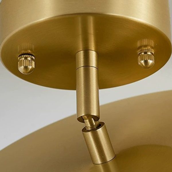 Modern Luxury Adjustable Angle Round Copper Acrylic LED Semi-Flush Mount Ceiling Light For Living Room - Image 6