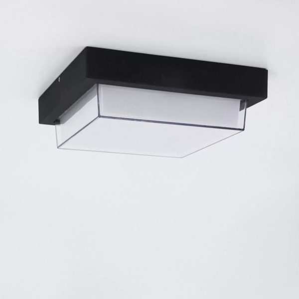 Modern Minimalist Outdoor Waterproof Square Aluminum Frame PC Shade LED Flush Mount Ceiling Light For Outdoor Patio - Image 14