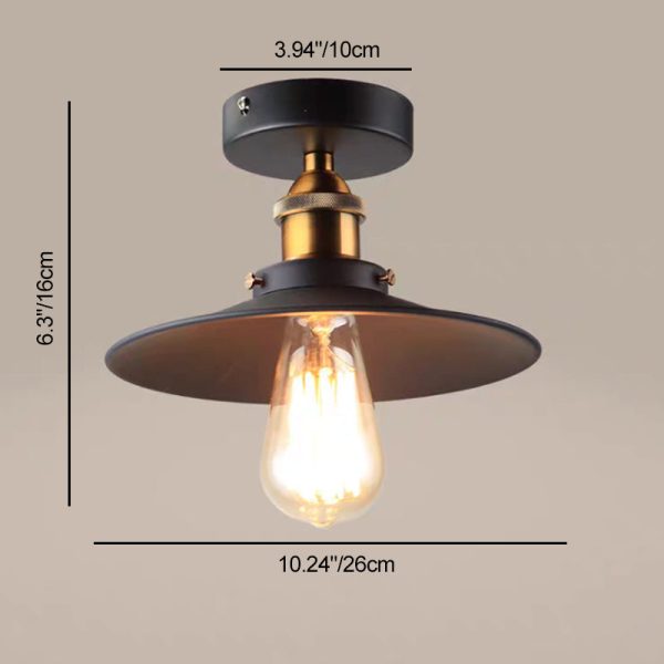 Contemporary Industrial Round Lotus Leaf Shape Iron 1-Light Semi-Flush Mount Ceiling Light For Living Room - Image 4