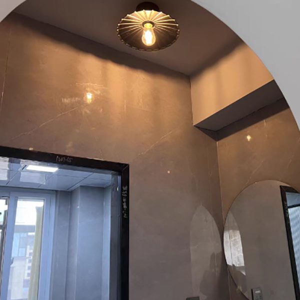 Contemporary Industrial Round Lotus Leaf Shape Iron 1-Light Semi-Flush Mount Ceiling Light For Living Room - Image 8