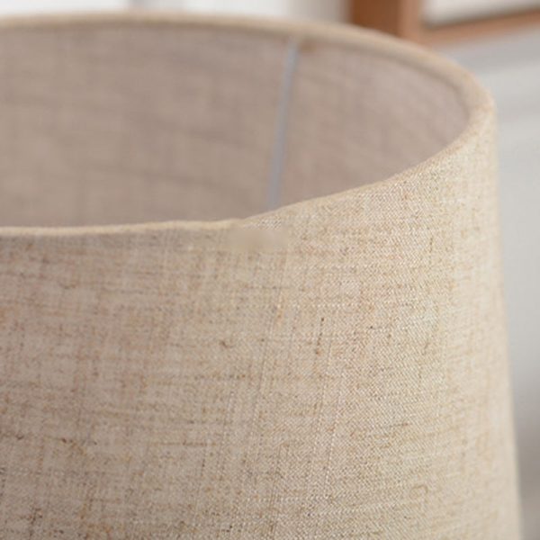 Contemporary Scandinavian Brass Ceramic Fabric Tapered Cylindrical Shade 1-Light Table Lamp For Bedroom And Study - Image 7