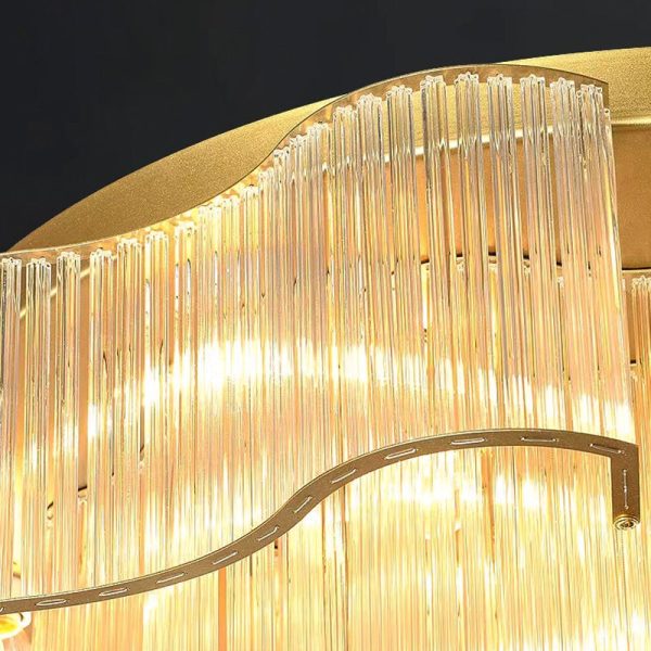 Contemporary Luxury Hardware Glass Round 7/11-Light Semi-Flush Mount Ceiling Light For Living Room, Bedroom - Image 7