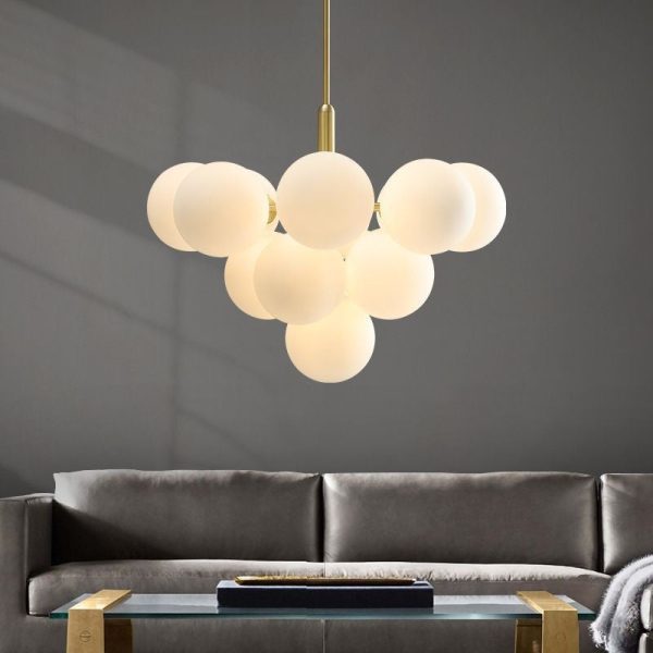 Contemporary Luxury Globe Iron Glass 5/13-Light Chandelier For Living Room - Image 3
