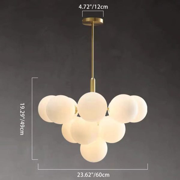 Contemporary Luxury Globe Iron Glass 5/13-Light Chandelier For Living Room - Image 5