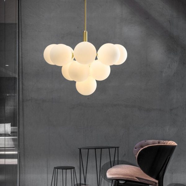 Contemporary Luxury Globe Iron Glass 5/13-Light Chandelier For Living Room - Image 7