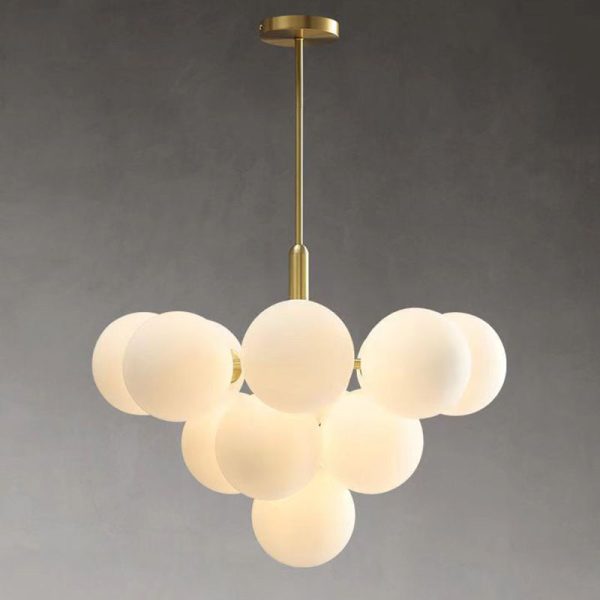 Contemporary Luxury Globe Iron Glass 5/13-Light Chandelier For Living Room - Image 8