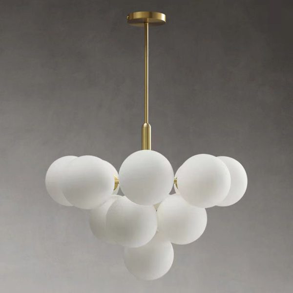 Contemporary Luxury Globe Iron Glass 5/13-Light Chandelier For Living Room - Image 9