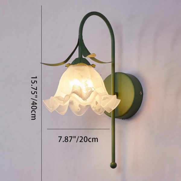 Contemporary Retro Flower Iron Glass 1-Light Wall Sconce Lamp For Living Room - Image 4