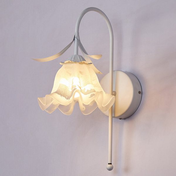 Contemporary Retro Flower Iron Glass 1-Light Wall Sconce Lamp For Living Room - Image 16