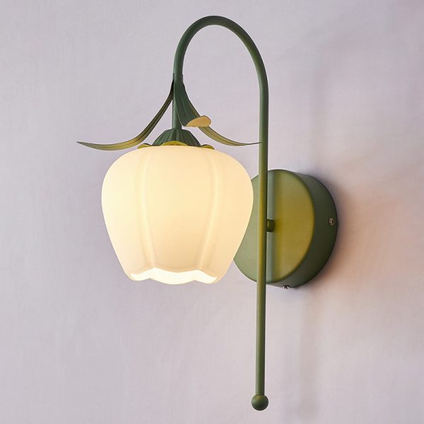 Contemporary Retro Flower Iron Glass 1-Light Wall Sconce Lamp For Living Room - Image 17