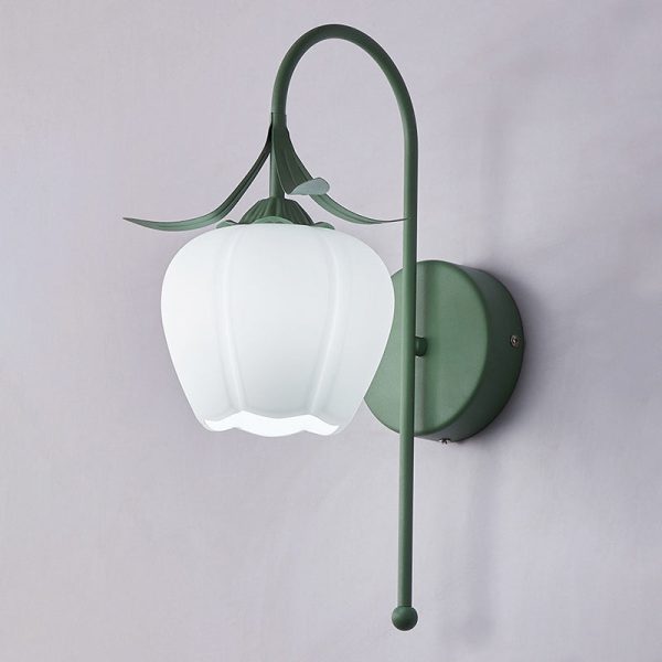 Contemporary Retro Flower Iron Glass 1-Light Wall Sconce Lamp For Living Room - Image 18