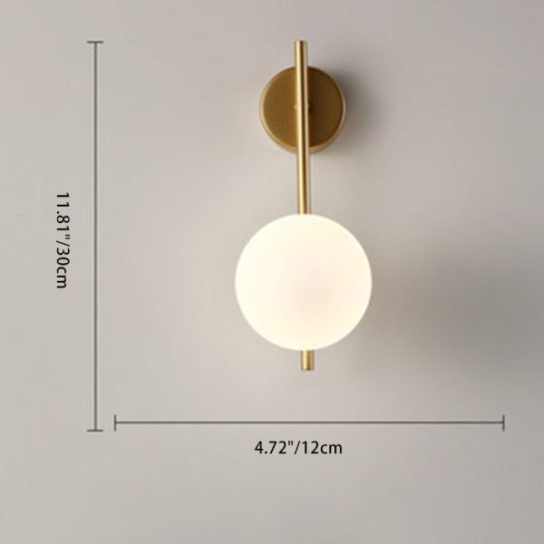 Contemporary Nordic Globe Iron Glass 1-Light Wall Sconce Lamp For Living Room - Image 4