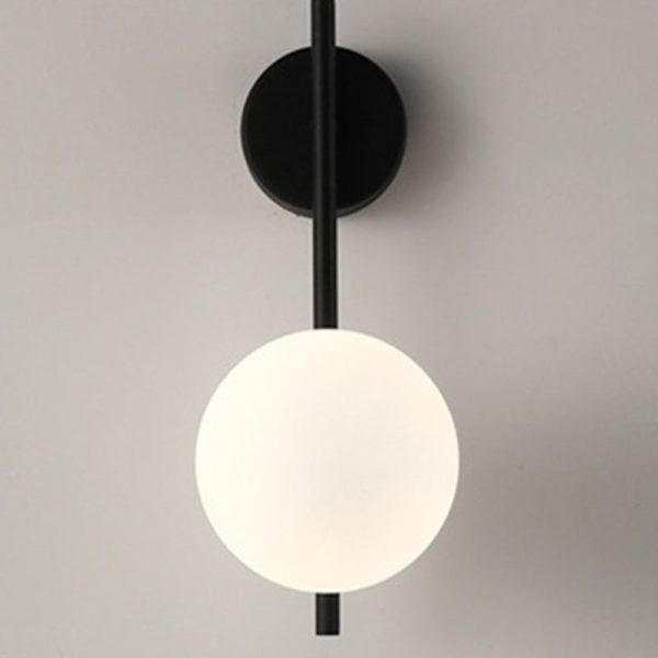 Contemporary Nordic Globe Iron Glass 1-Light Wall Sconce Lamp For Living Room - Image 3