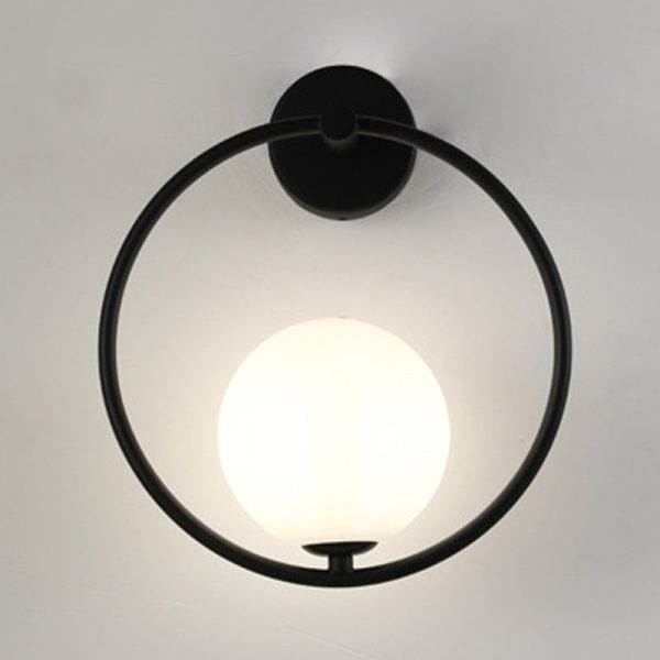 Contemporary Nordic Globe Iron Glass 1-Light Wall Sconce Lamp For Living Room - Image 8