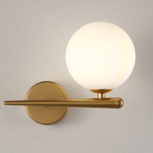 Contemporary Nordic Globe Iron Glass 1-Light Wall Sconce Lamp For Living Room - Image 10