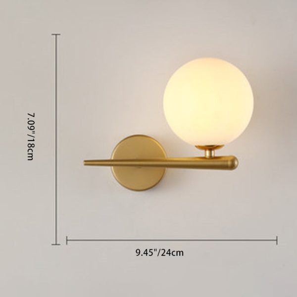 Contemporary Nordic Globe Iron Glass 1-Light Wall Sconce Lamp For Living Room - Image 6