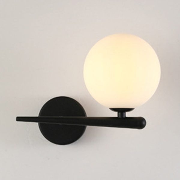 Contemporary Nordic Globe Iron Glass 1-Light Wall Sconce Lamp For Living Room - Image 2