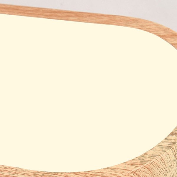 Contemporary Nordic Rectangular Wood Acrylic LED Flush Mount Ceiling Light For Living Room - Image 7