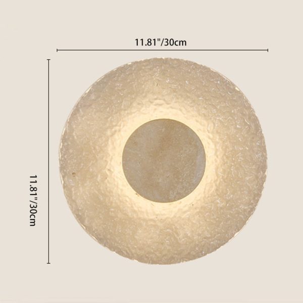 Contemporary Nordic Round Stone Acrylic LED Wall Sconce Lamp For Living Room - Image 4