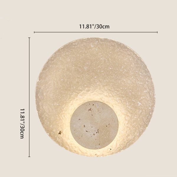 Contemporary Nordic Round Stone Acrylic LED Wall Sconce Lamp For Living Room - Image 5