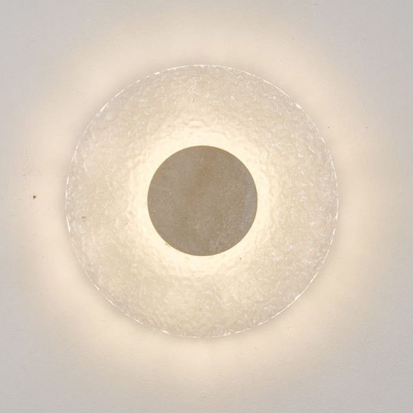 Contemporary Nordic Round Stone Acrylic LED Wall Sconce Lamp For Living Room - Image 8