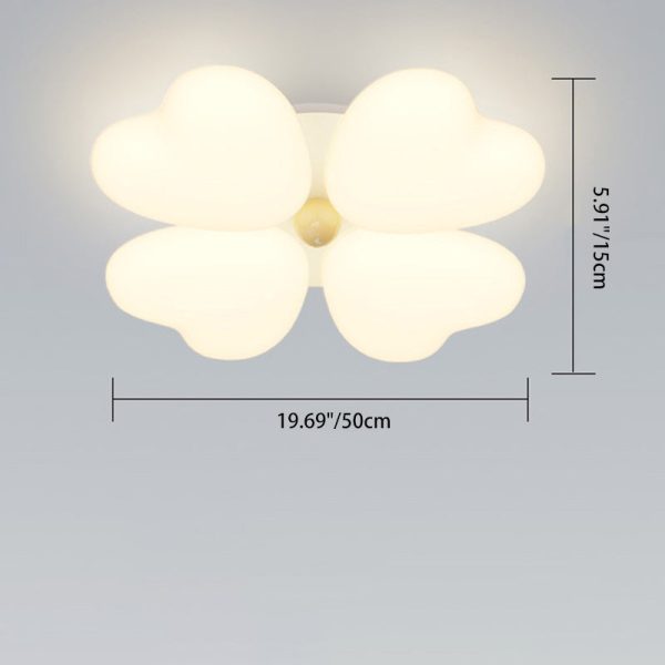 Contemporary Creative Heart Iron Plastic LED Semi-Flush Mount Ceiling Light For Bedroom - Image 4
