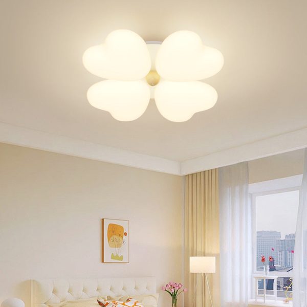 Contemporary Creative Heart Iron Plastic LED Semi-Flush Mount Ceiling Light For Bedroom - Image 2