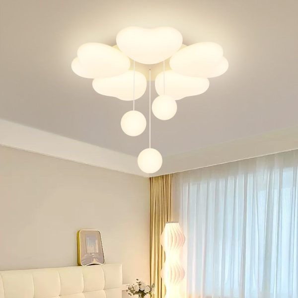 Contemporary Creative Heart Iron Plastic LED Semi-Flush Mount Ceiling Light For Bedroom - Image 3