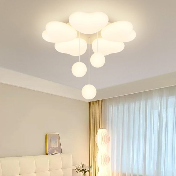 Contemporary Creative Heart Iron Plastic LED Semi-Flush Mount Ceiling Light For Bedroom - Image 9