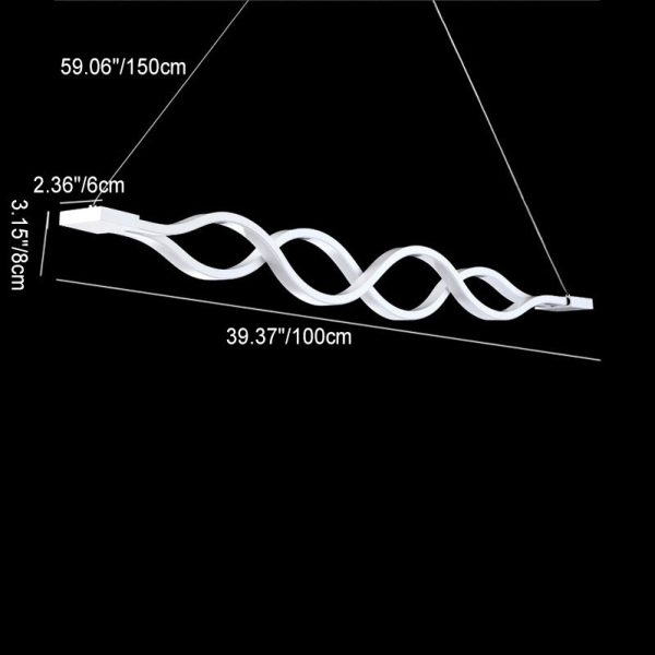 Modern Minimalist Double Loop Wave Aluminum Hardware Silicone LED Island Light Chandelier For Dining Room - Image 5