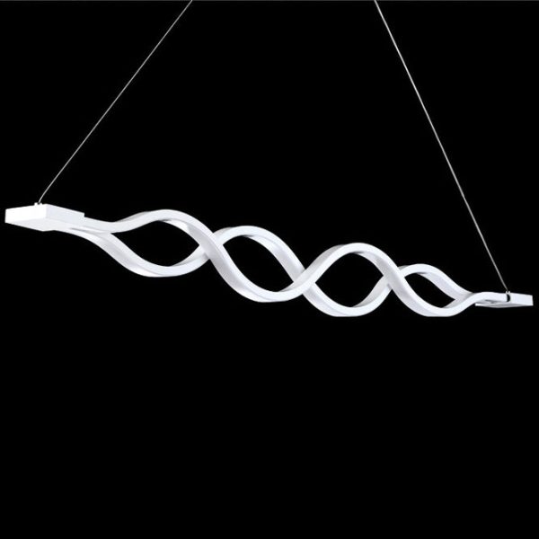 Modern Minimalist Double Loop Wave Aluminum Hardware Silicone LED Island Light Chandelier For Dining Room - Image 18