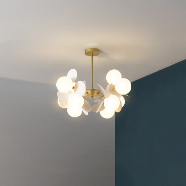 Contemporary Nordic Metal Acrylic Colorful Flower Branch Round Glass Ball 5/6/8/10/12/15 Light Chandelier For Living Room - Image 39