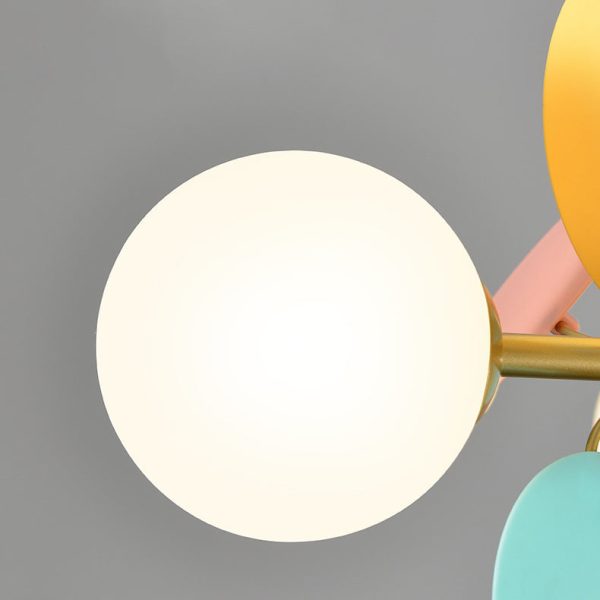 Contemporary Nordic Metal Acrylic Colorful Flower Branch Round Glass Ball 5/6/8/10/12/15 Light Chandelier For Living Room - Image 12