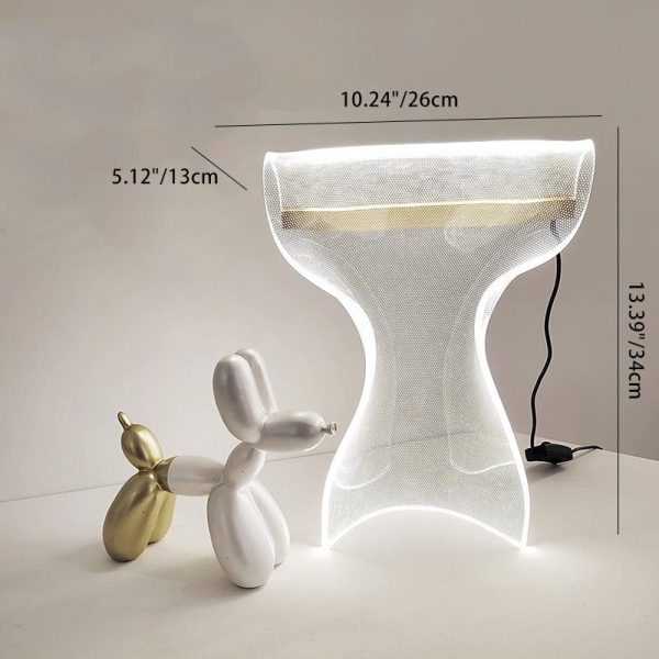 Contemporary Creative Irregular Transparent Aluminum Acrylic LED Table Lamp For Bedroom - Image 5