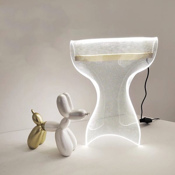 Contemporary Creative Irregular Transparent Aluminum Acrylic LED Table Lamp For Bedroom - Image 8