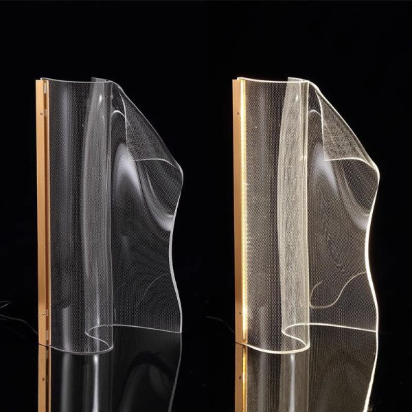 Contemporary Creative Irregular Transparent Aluminum Acrylic LED Table Lamp For Bedroom - Image 11