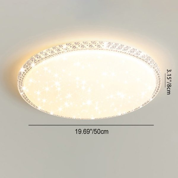 Modern Luxury Mounted Star Crystal Round Square Acrylic Iron LED Flush Mount Ceiling Light For Bedroom - Image 6