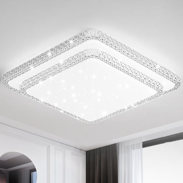 Modern Luxury Mounted Star Crystal Round Square Acrylic Iron LED Flush Mount Ceiling Light For Bedroom - Image 27