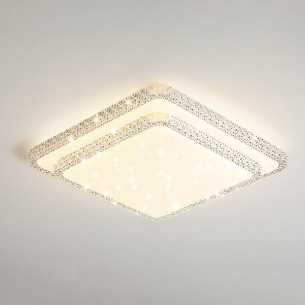 Modern Luxury Mounted Star Crystal Round Square Acrylic Iron LED Flush Mount Ceiling Light For Bedroom - Image 28