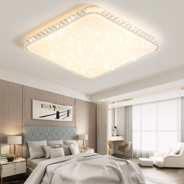 Modern Luxury Mounted Star Crystal Round Square Acrylic Iron LED Flush Mount Ceiling Light For Bedroom - Image 19