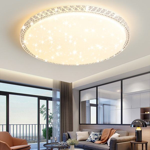 Modern Luxury Mounted Star Crystal Round Square Acrylic Iron LED Flush Mount Ceiling Light For Bedroom - Image 18