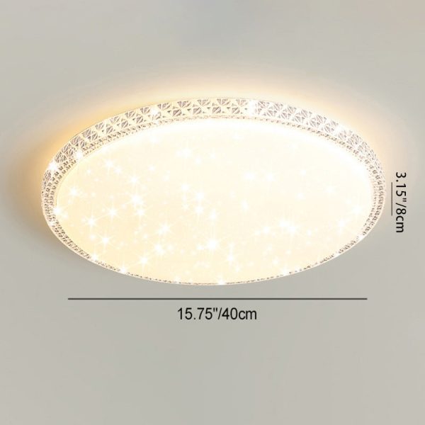 Modern Luxury Mounted Star Crystal Round Square Acrylic Iron LED Flush Mount Ceiling Light For Bedroom - Image 5