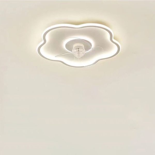 Modern Minimalist Flower Shape Iron Acrylic LED Flush Mount Ceiling Fan Light For Bedroom - Image 9