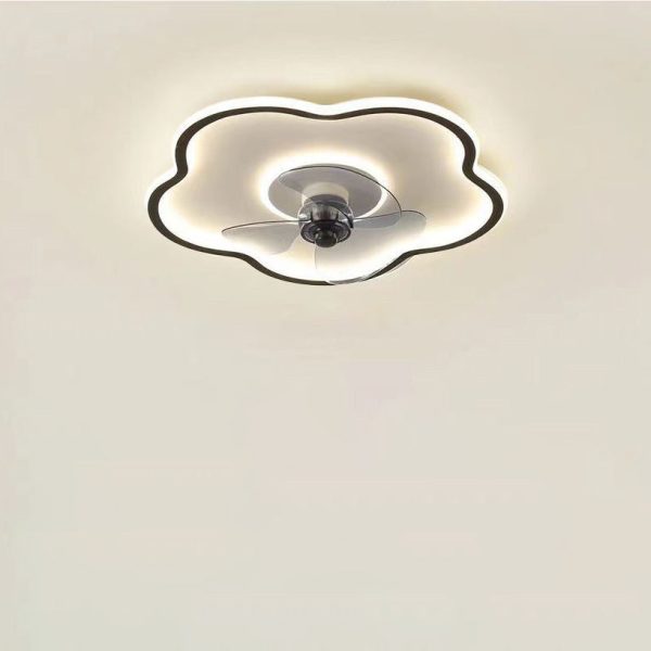 Modern Minimalist Flower Shape Iron Acrylic LED Flush Mount Ceiling Fan Light For Bedroom - Image 10