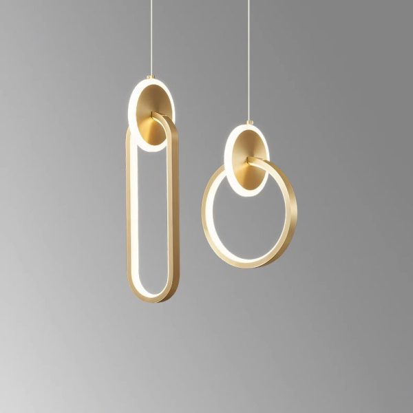Modern Luxury Oval Round Iron Silicone Acrylic LED Pendant Light For Living Room - Image 12